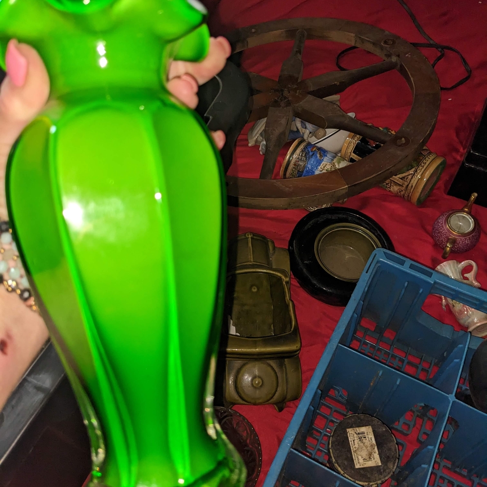 Elegant Green Glass Vase